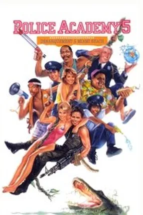 Affiche officielle du film Police Academy 5 : Débarquement à Miami Beach (1988) en TrueFrench - HDLight - Regarder en streaming sur GauloisFlix