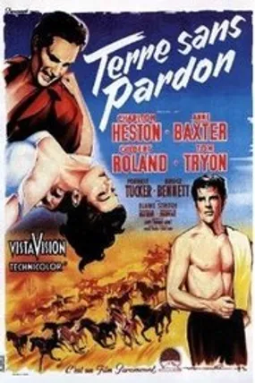 Affiche officielle du film Terre sans pardon (1956) en TrueFrench - HDLight - Regarder en streaming sur GauloisFlix