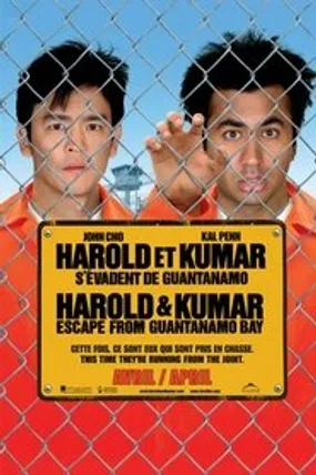 Affiche officielle du film Harold et Kumar s'évadent de Guantanamo (2008) en French - HDLight - Regarder en streaming sur GauloisFlix
